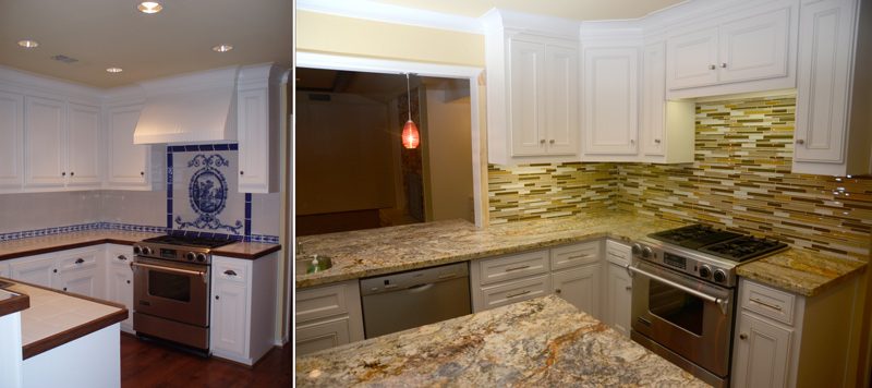 Kitchen renovation before and after comparison, Dallas remodel design